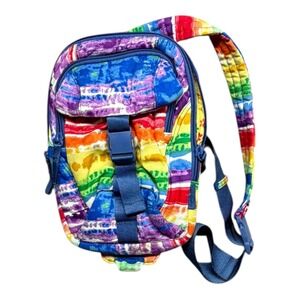 Vera Bradley Rainbow Tie Dye Mini Sling Backpack Multi Color Cotton Bag